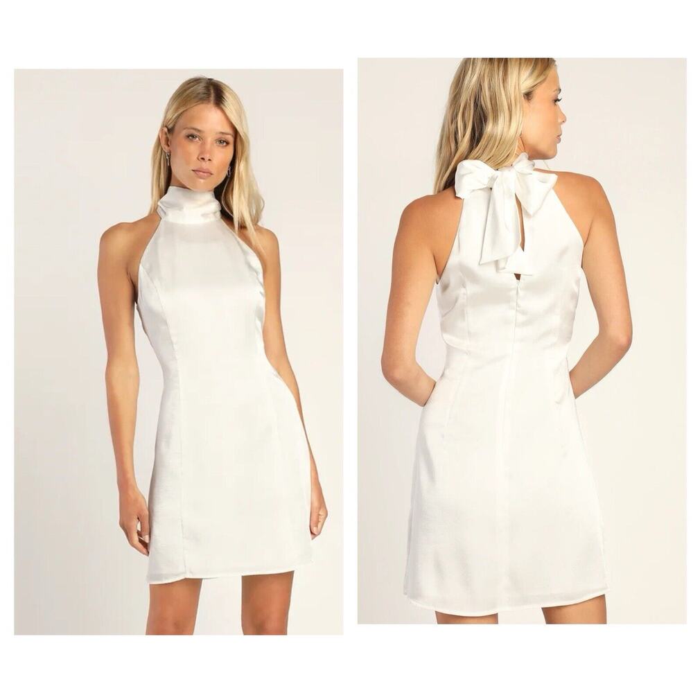 Lulu's White Halter Mini Dress